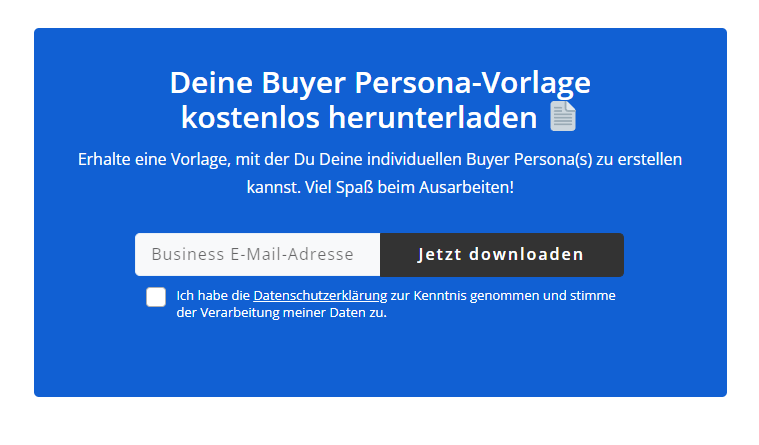 Buyer Persona-Vorlage als Smart Lead Magnet