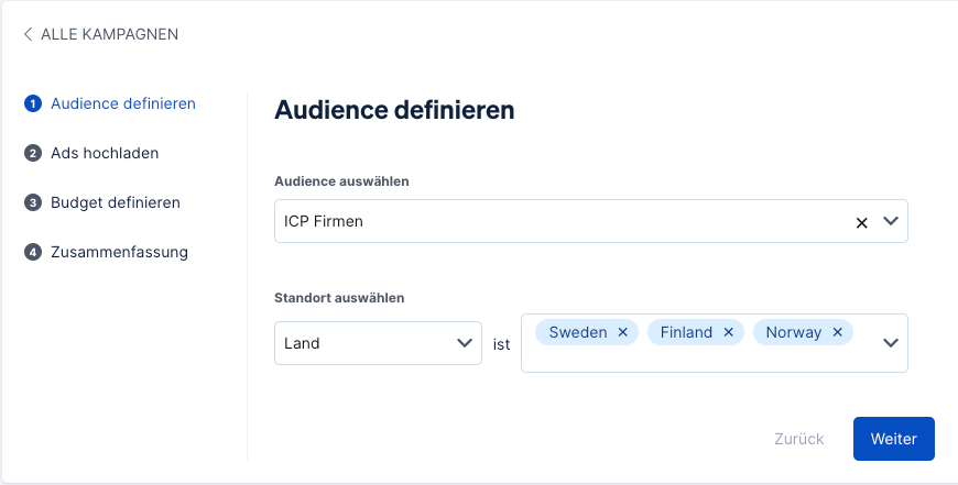 Definiere Deine Audience für Ad-Kampgnen in Promote