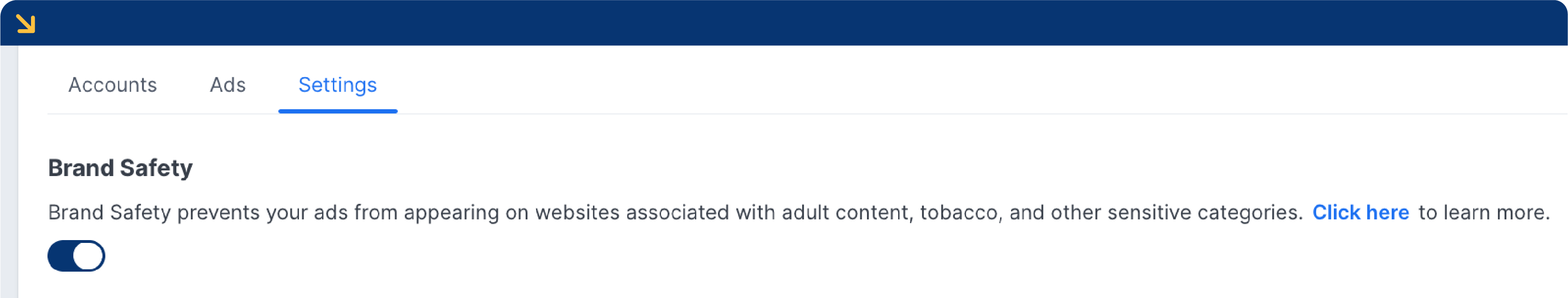 Brand Safety settings