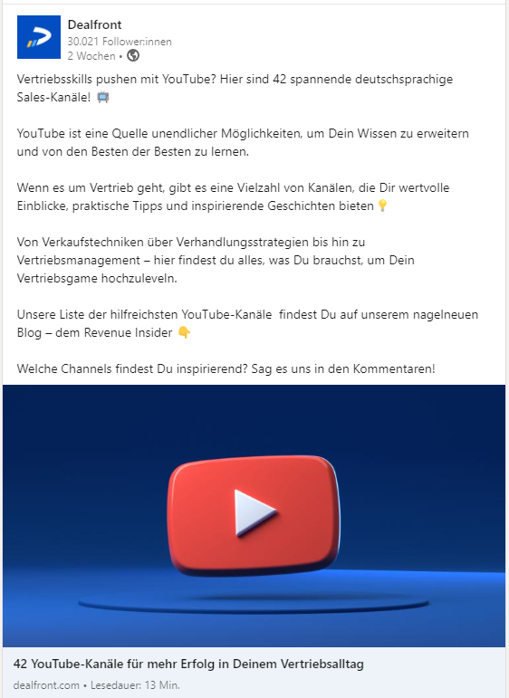 Screenshot LinkedIn Post
