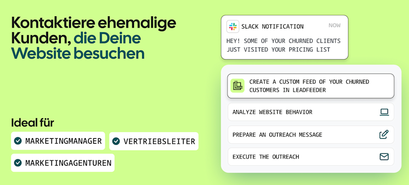 Kontaktiere ehemalige Kunden, die Deine Website besuchen