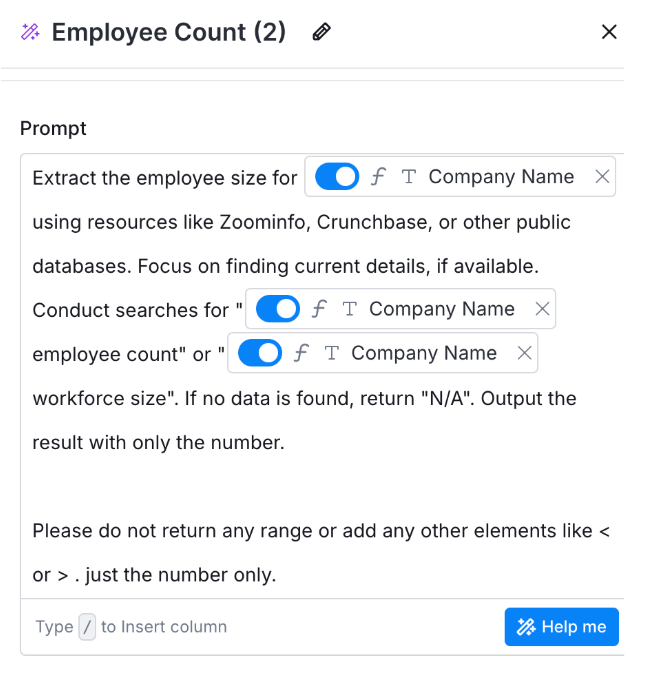 Segment companies by employee count