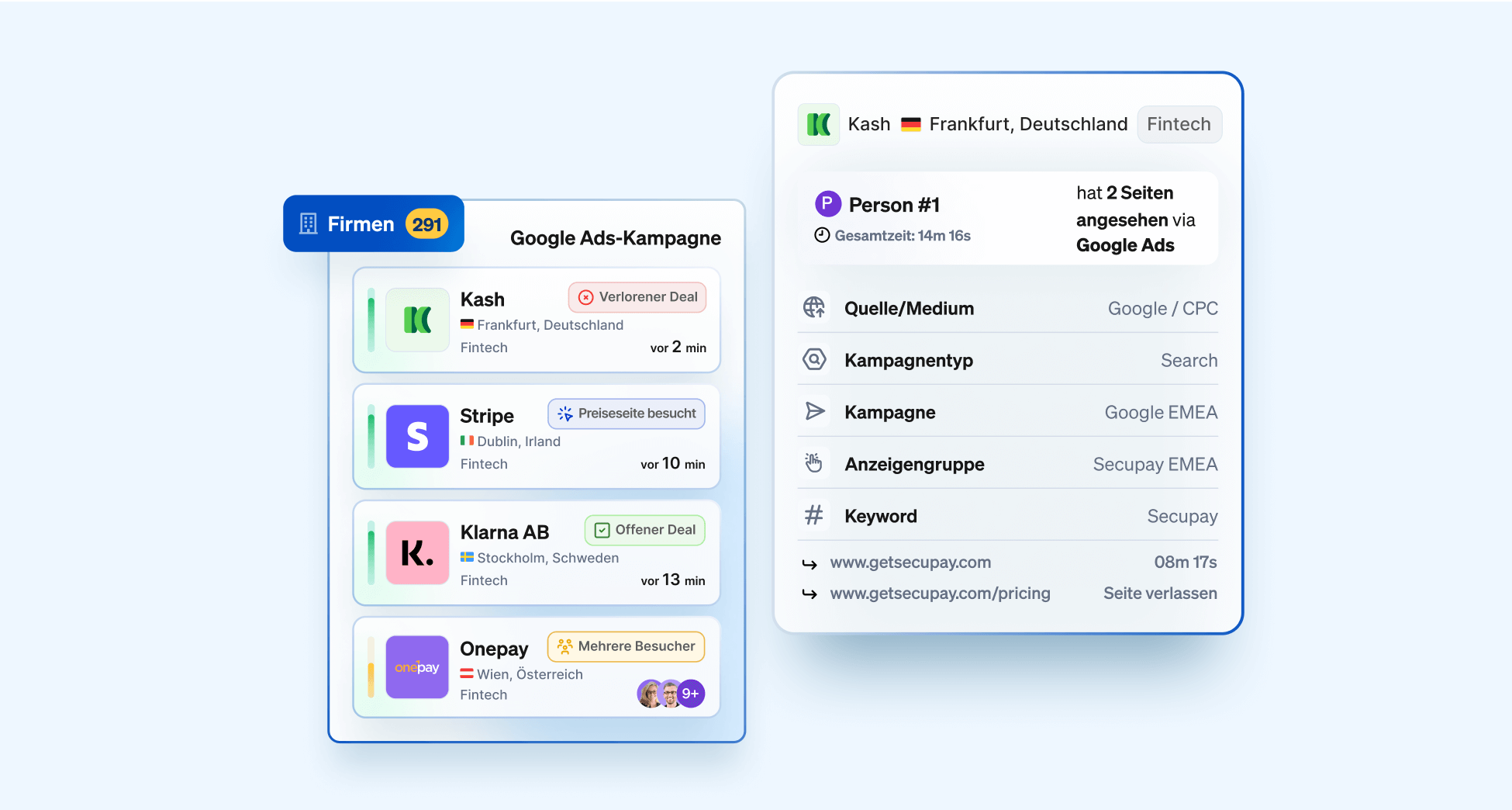 Google Ads Kampagne mit Google Ads Integration in Leadfeeder