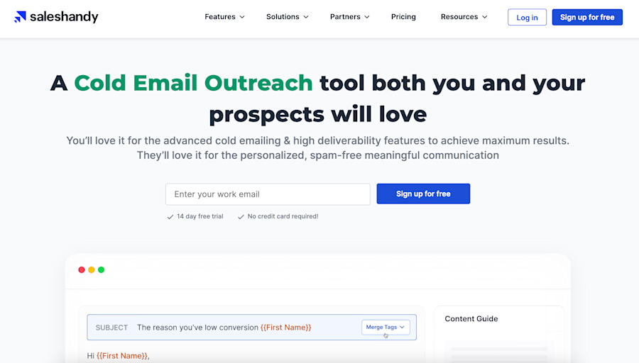 saleshandy-home-page