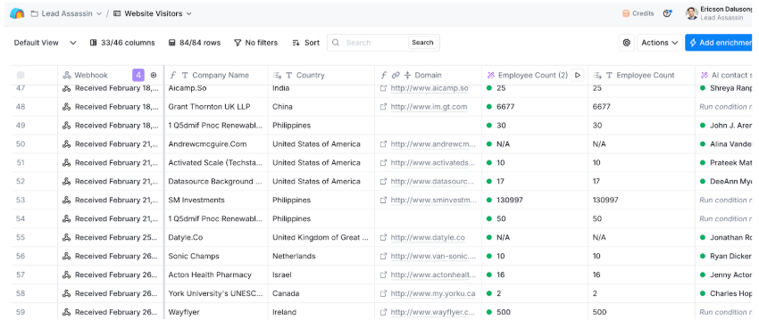 Enrich company and contact data with clay and AI