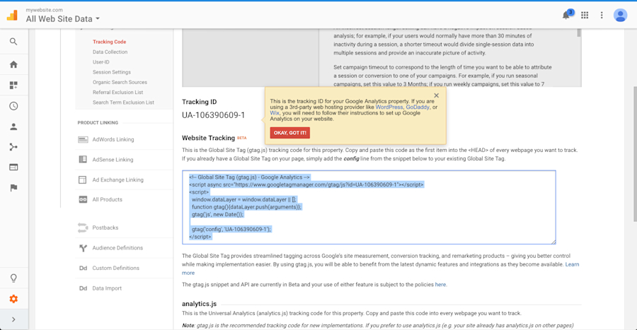 b2b-google-analytics-guide-admin-page
