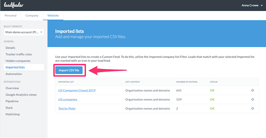 imported-lists-leadfeeder-csv