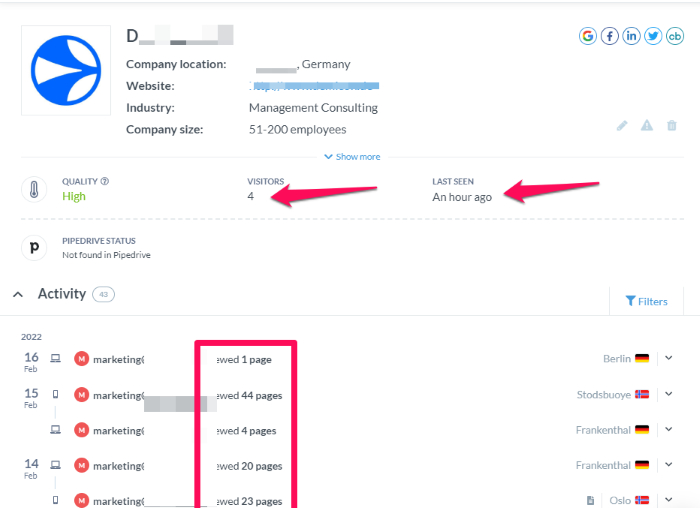 website-visitor-IP-tracking-example-of-Leadfeeder-for-ABM