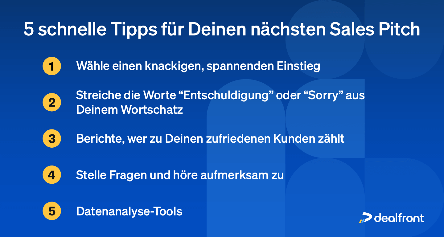 Fünf schnelle Tipps für Deinen nächsten Sales Pitch