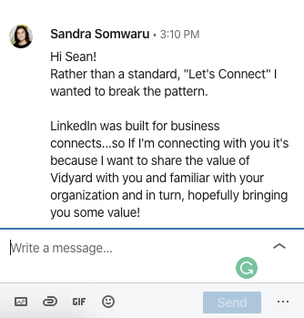 example-linkedin-message