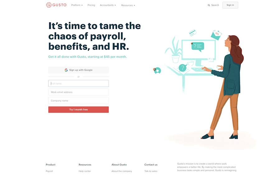 gusto-homepage-personalization