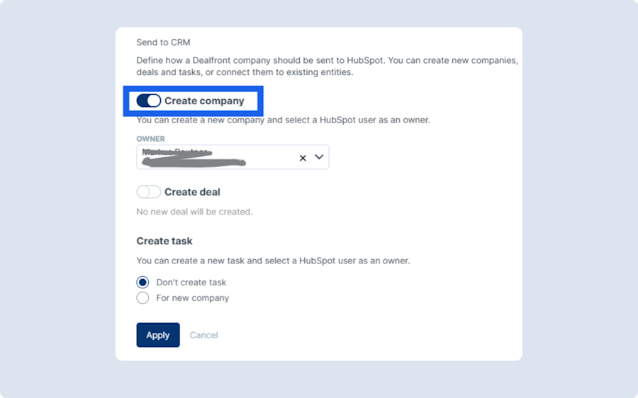 Connect and configure your CRM integration (HubSpot example)
