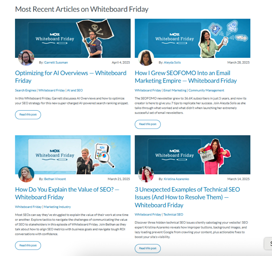 Screenshot taken from Moz 