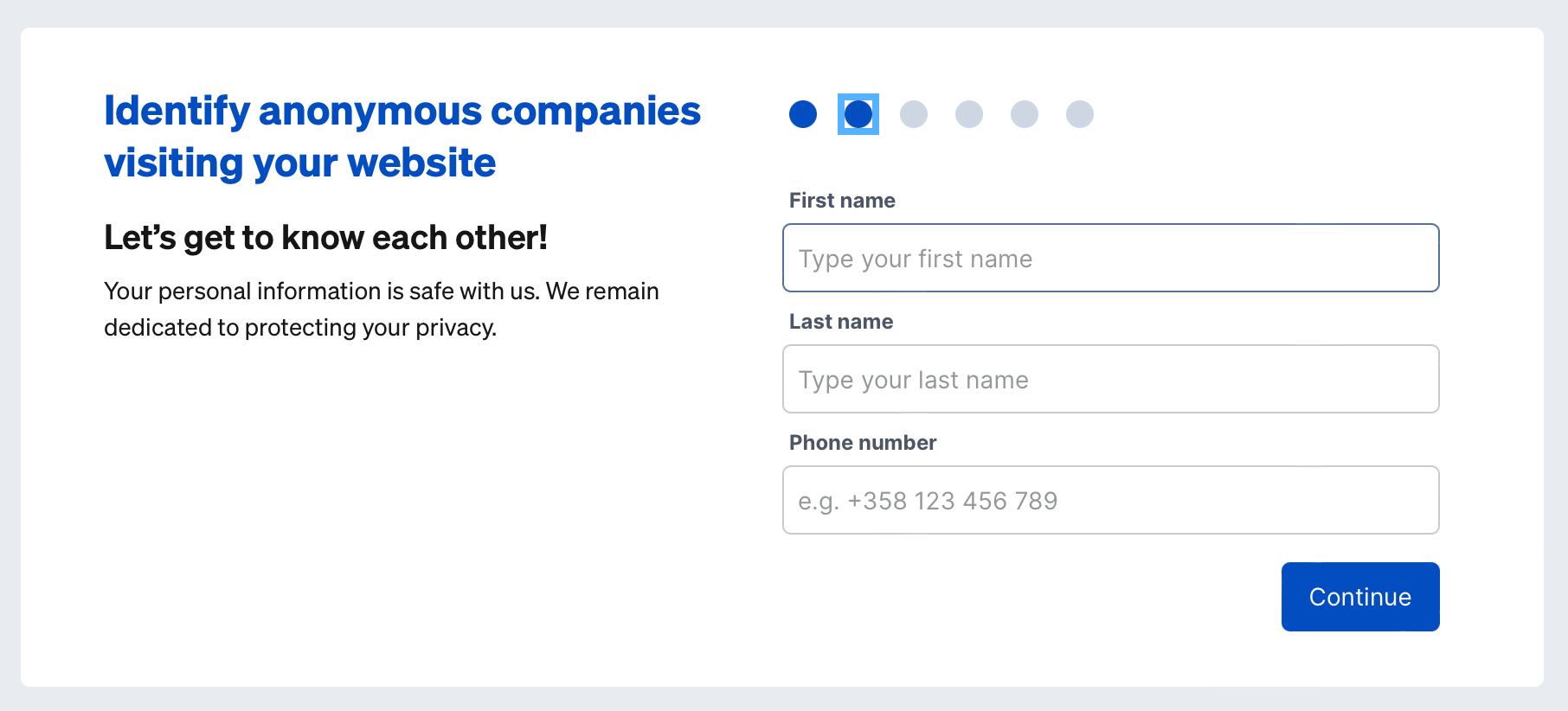 Leadfeeder free trial step 3