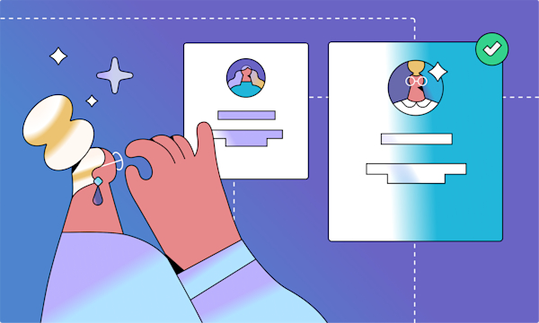 Header image of a woman looking at marketing team roles