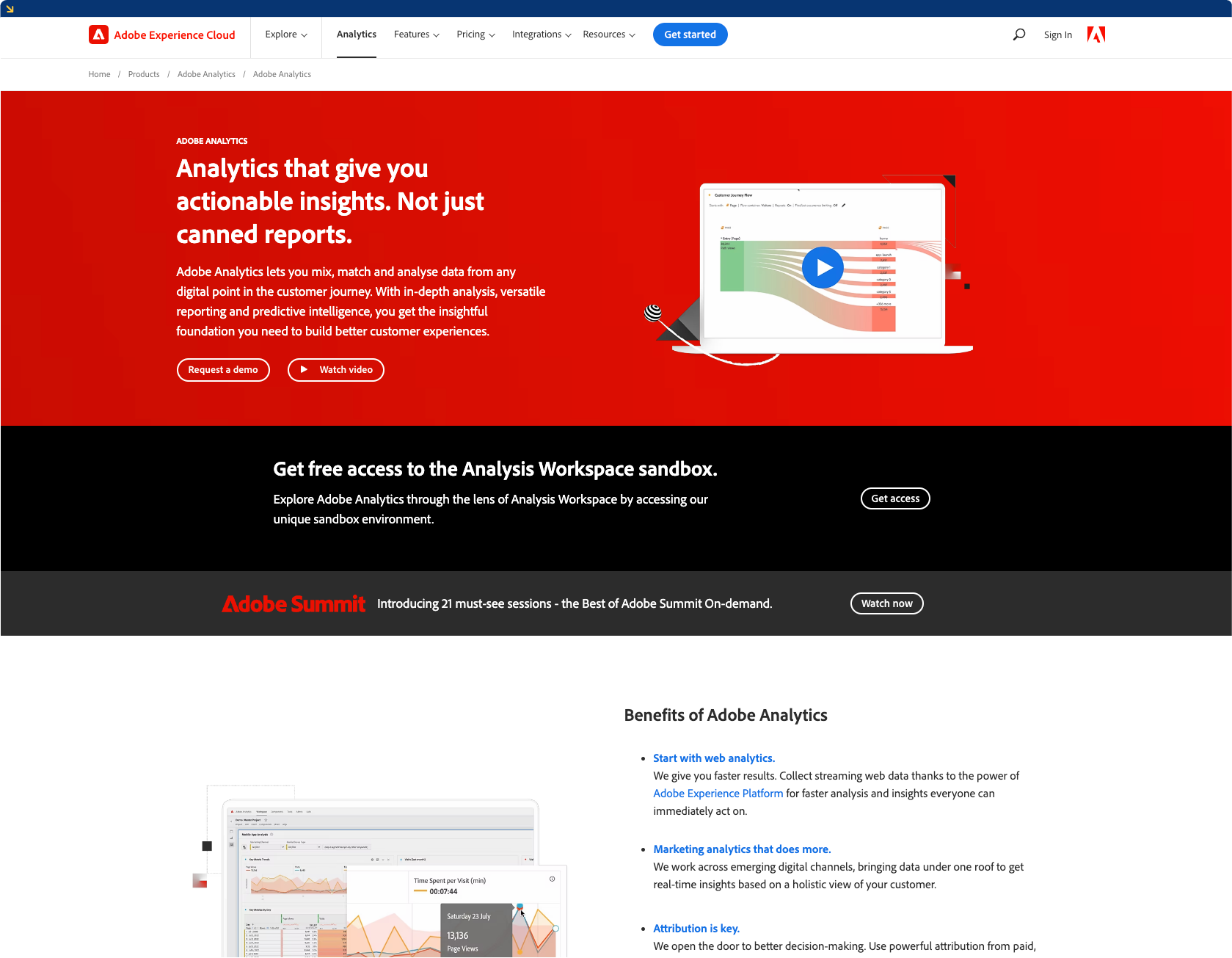 Screenshot Adobe Analytics