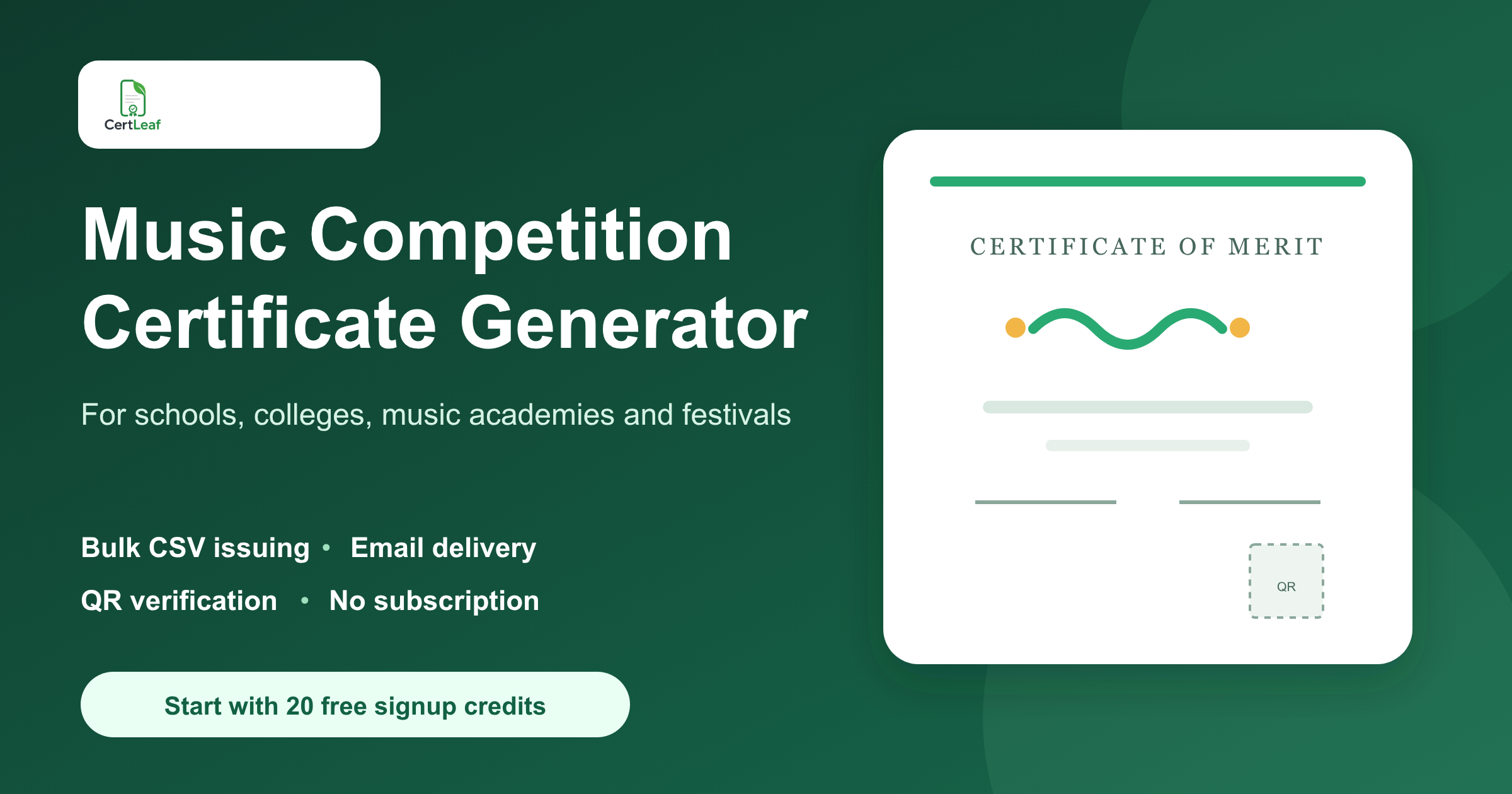 Music competition certificate generator for schools, colleges, and academies