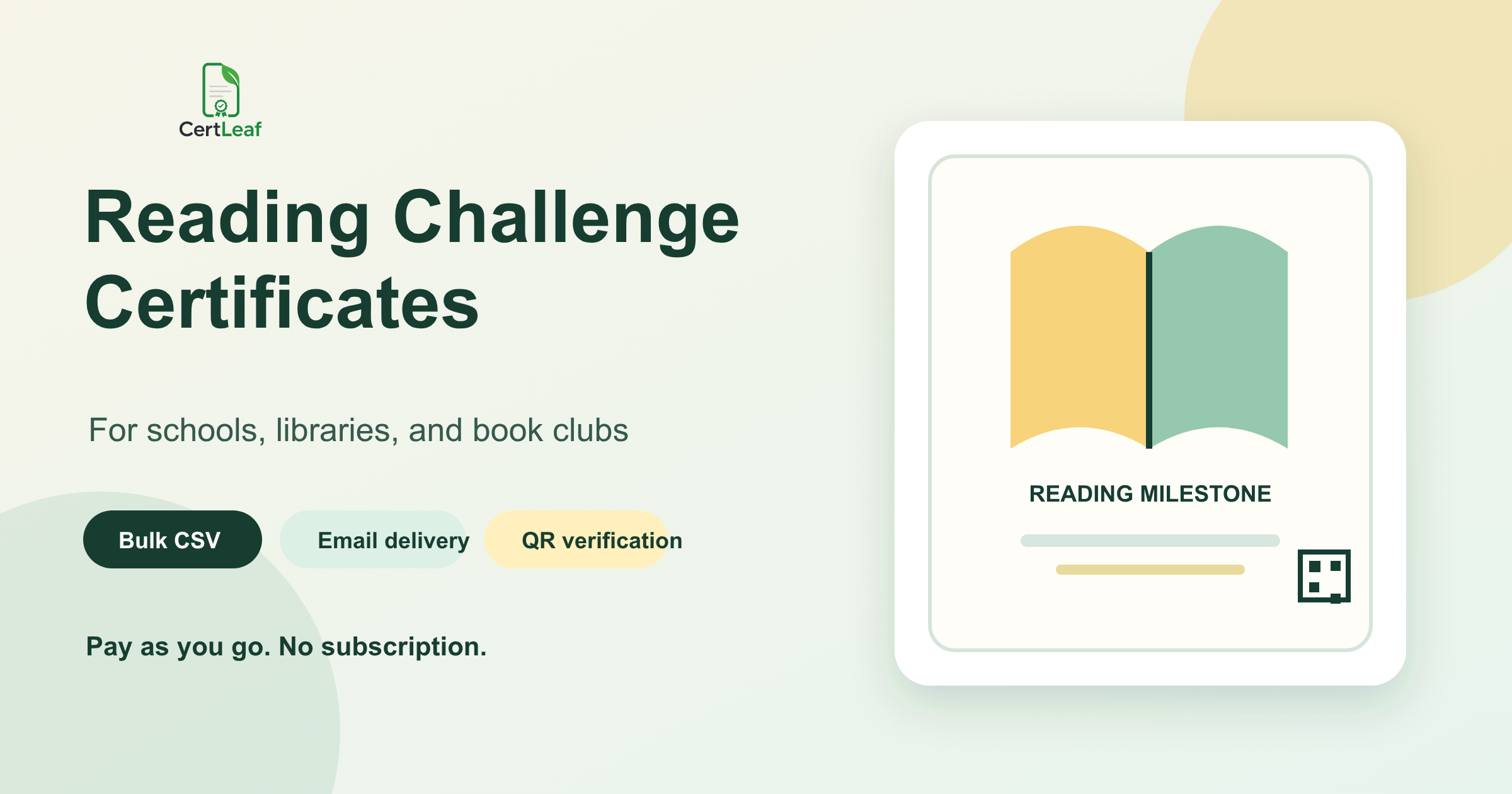 Reading challenge certificate generator for schools and libraries