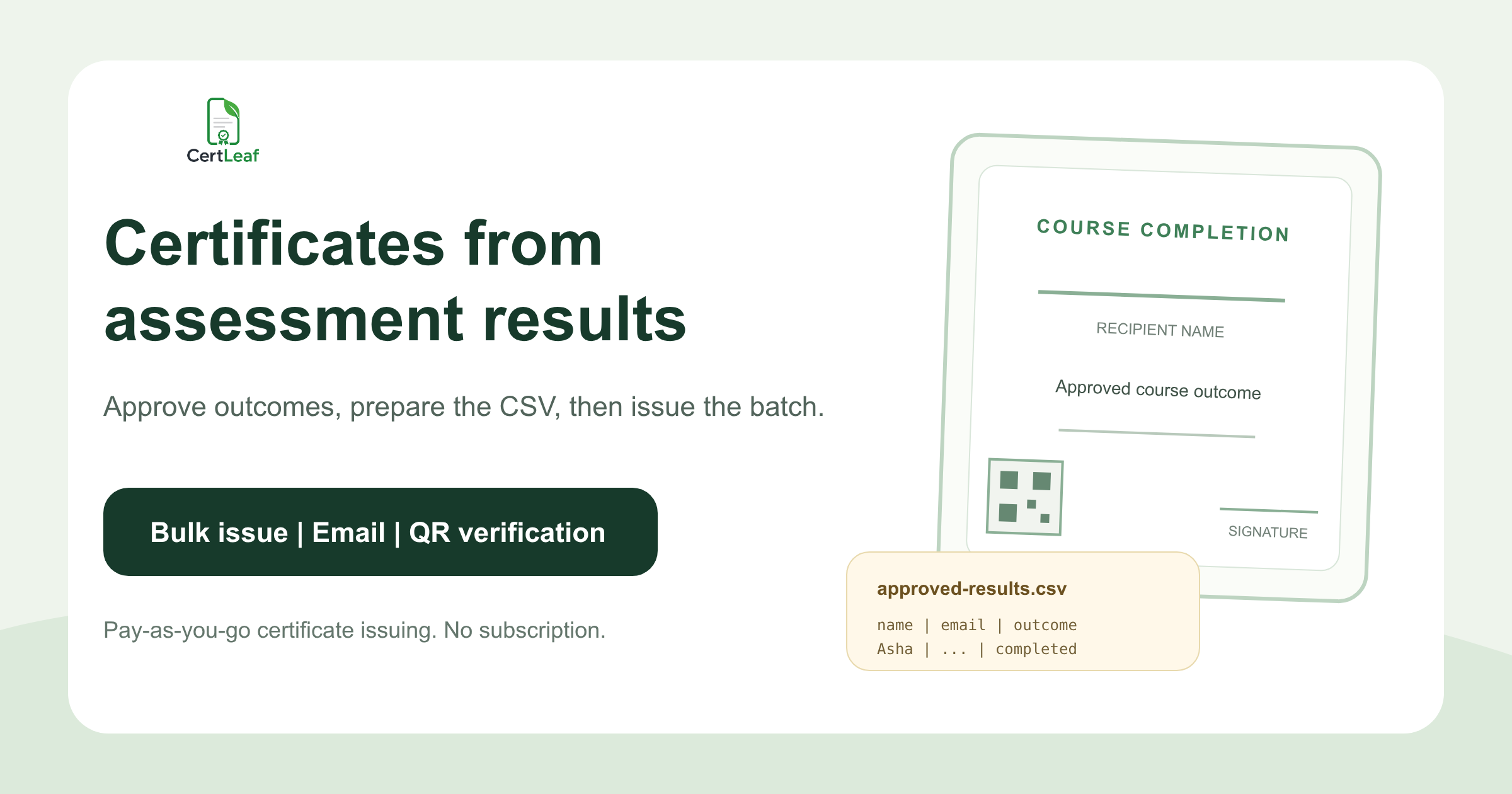 Course certificate generator from assessment results cover image