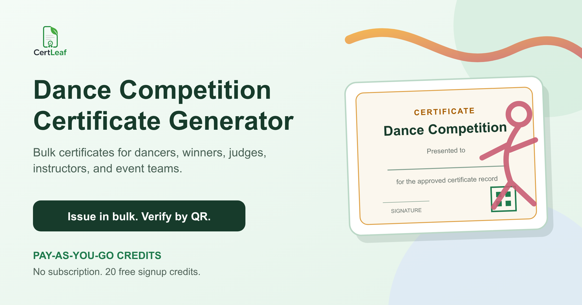Dance competition certificate generator for schools, colleges, and academies