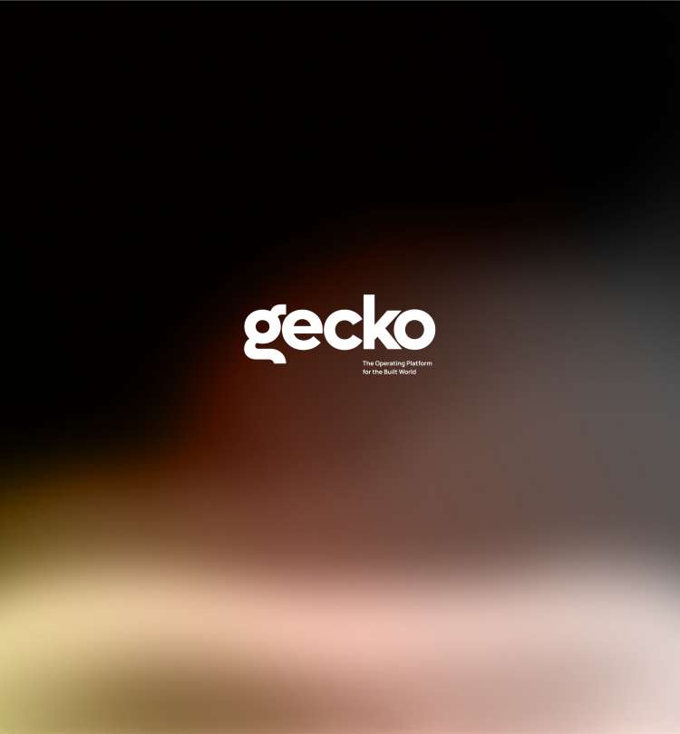 gecko logo on mesh gradient background