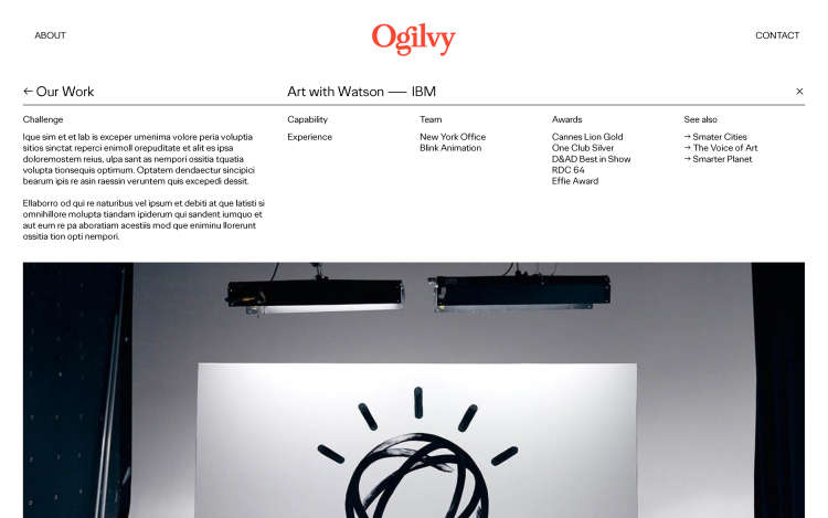 A screenshot of the Ogilvy project page