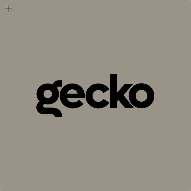 gecko logo on tan