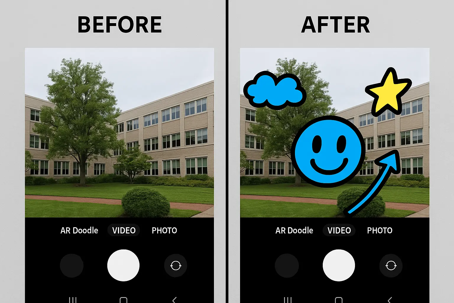 before and after doodle