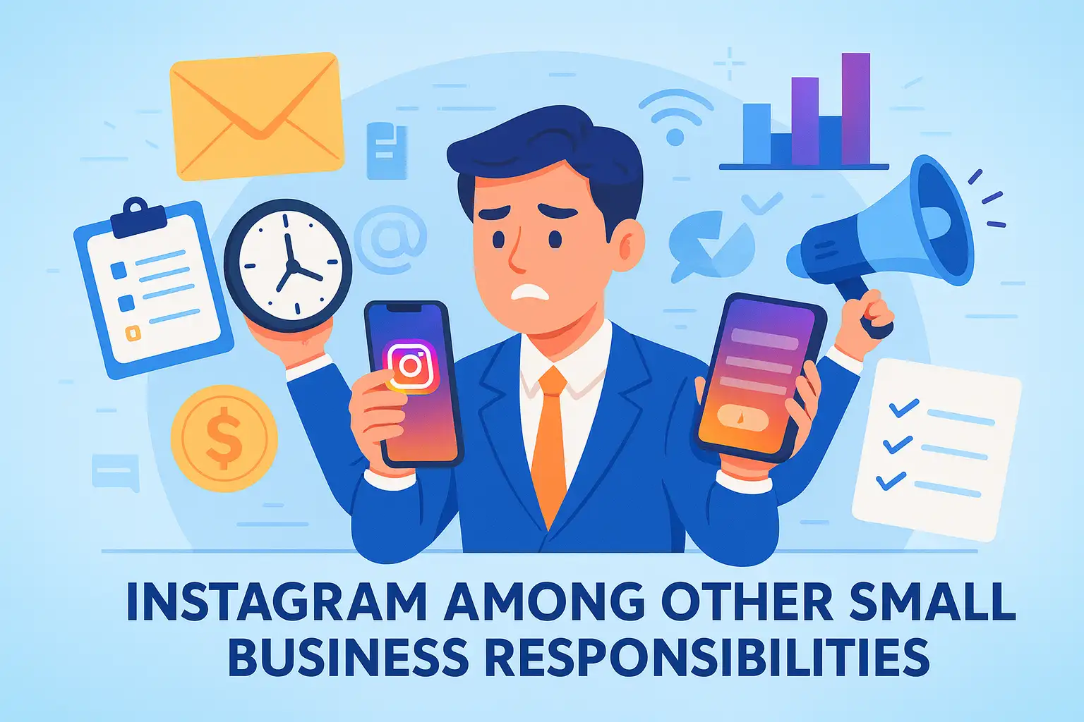 small business owner juggling multiple tasks