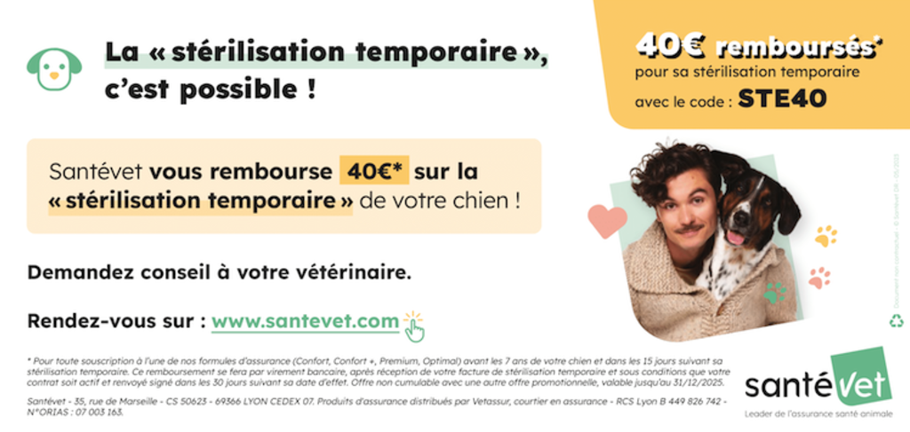 sterilisation chien code promo santevet