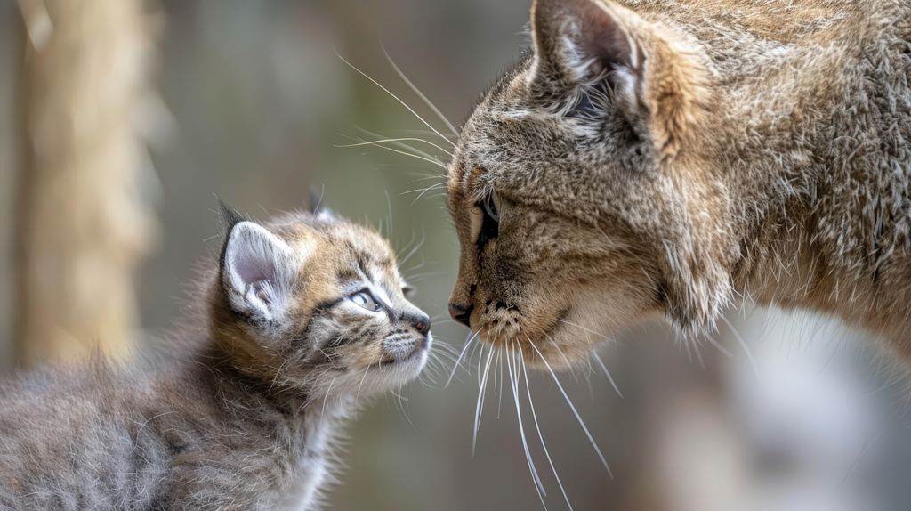 mère chaton vers