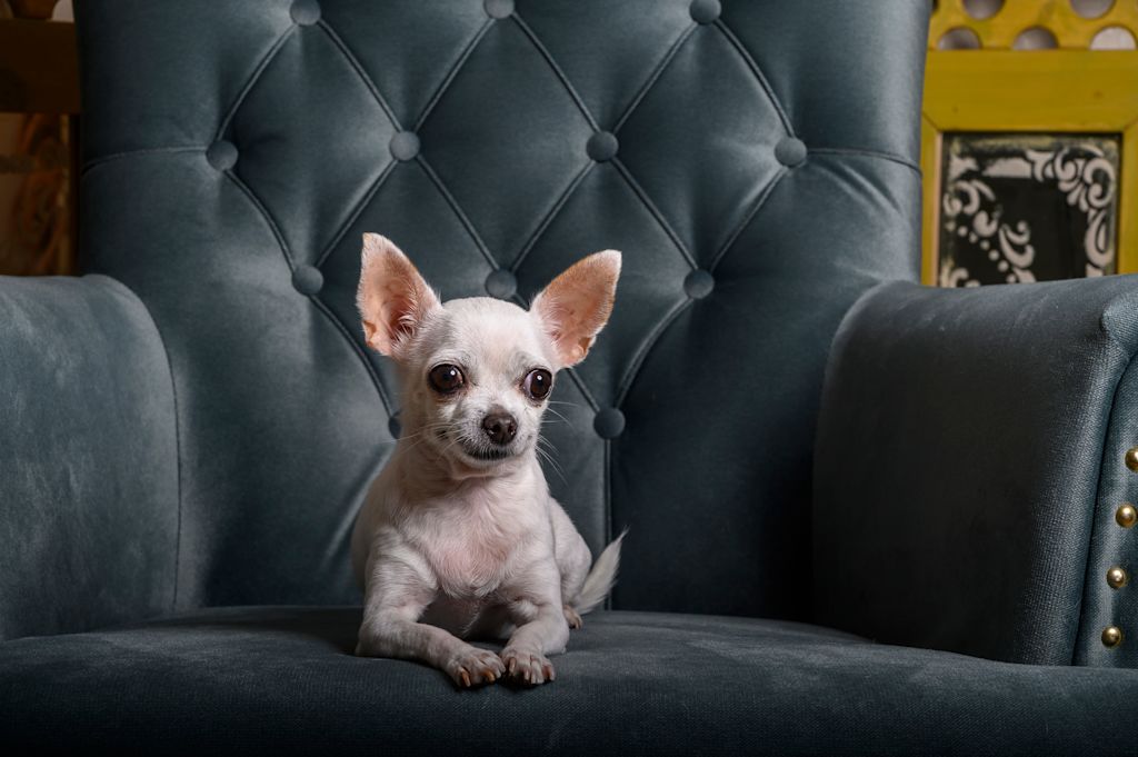chihuahua sur un fauteuil