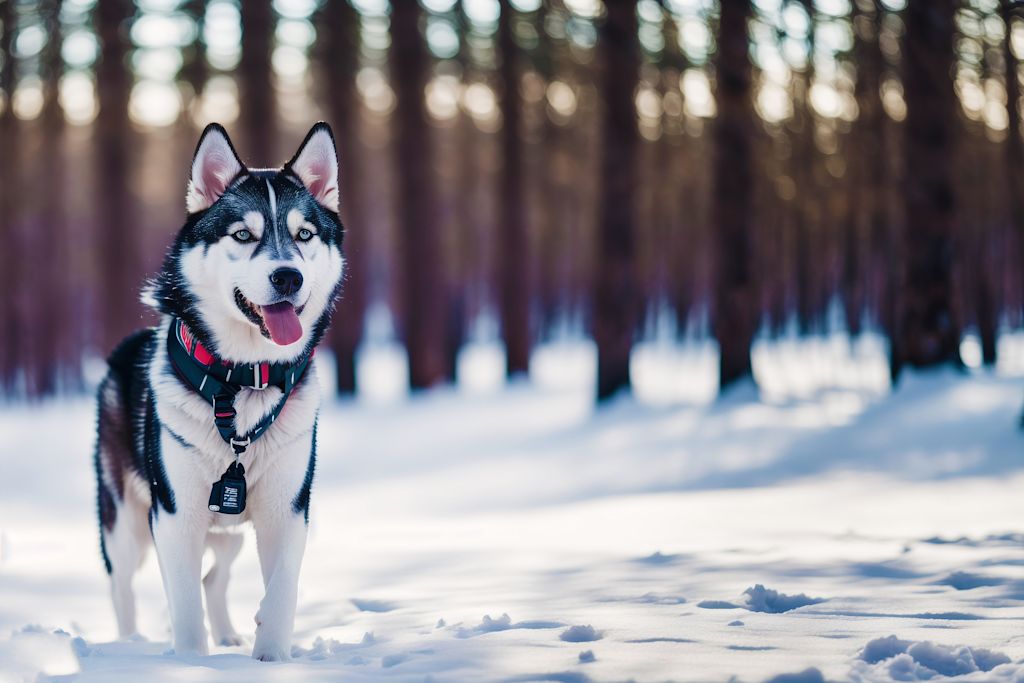 husky adulte dans la neige