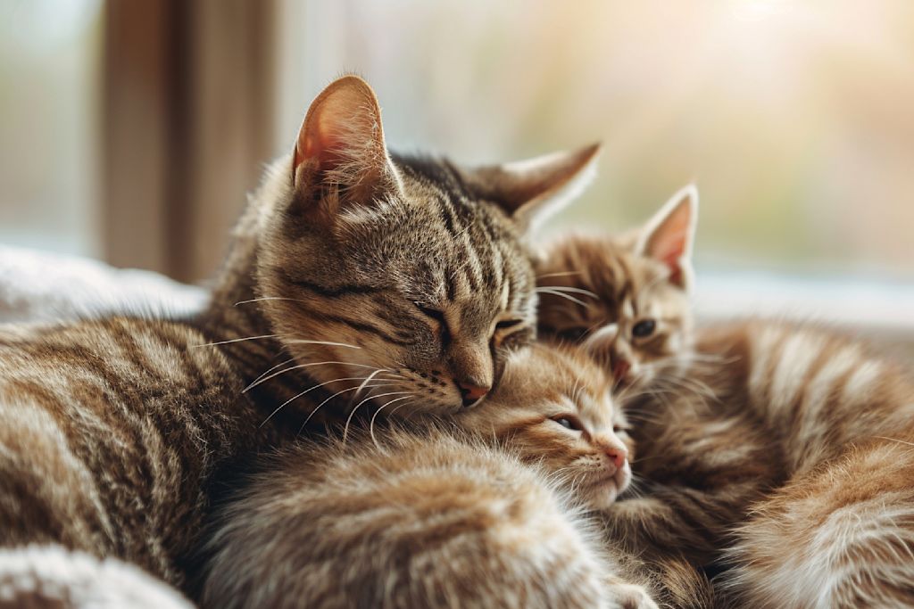 chatte et chaton