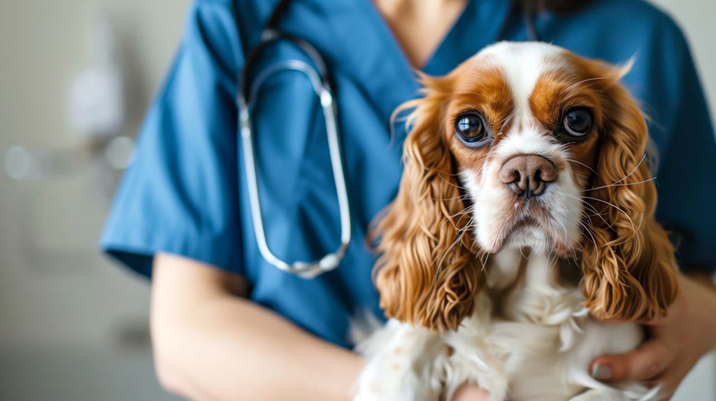 chien blanc feu veterinaire