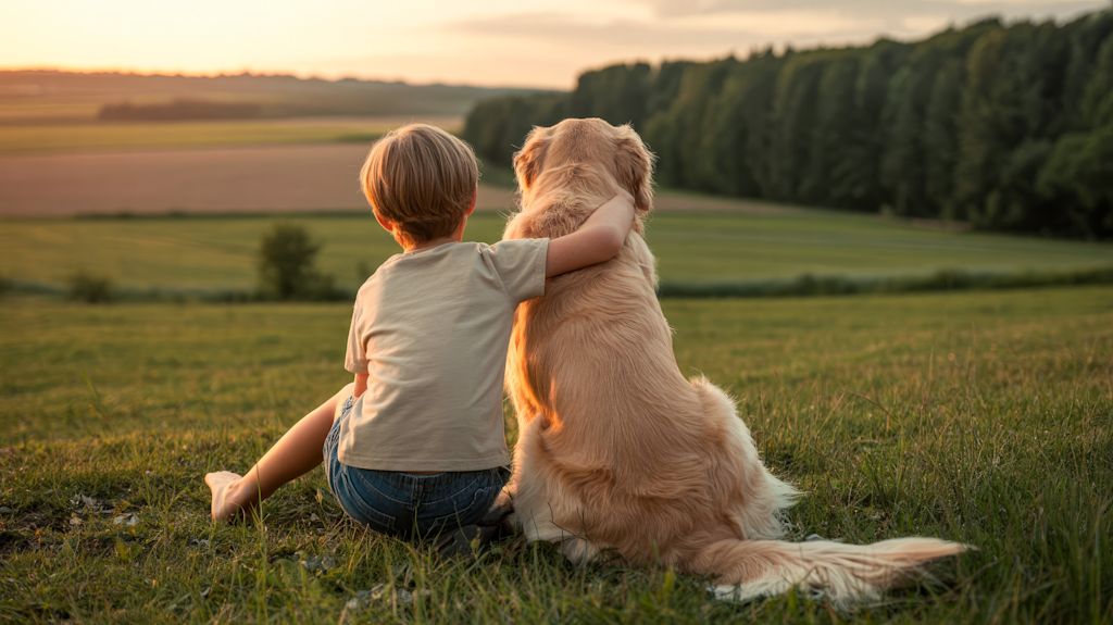 enfant et golden retriever