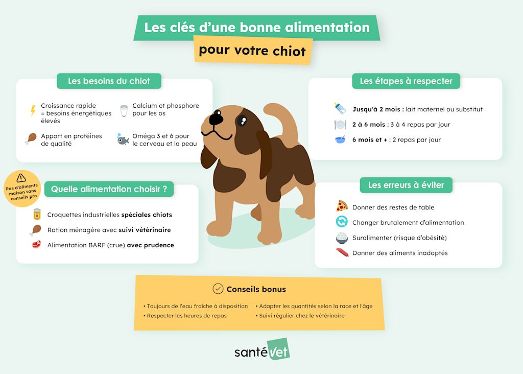 Infographie alimentation du chiot