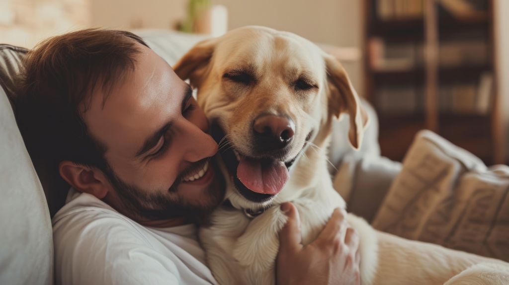 chien amoureux maitre