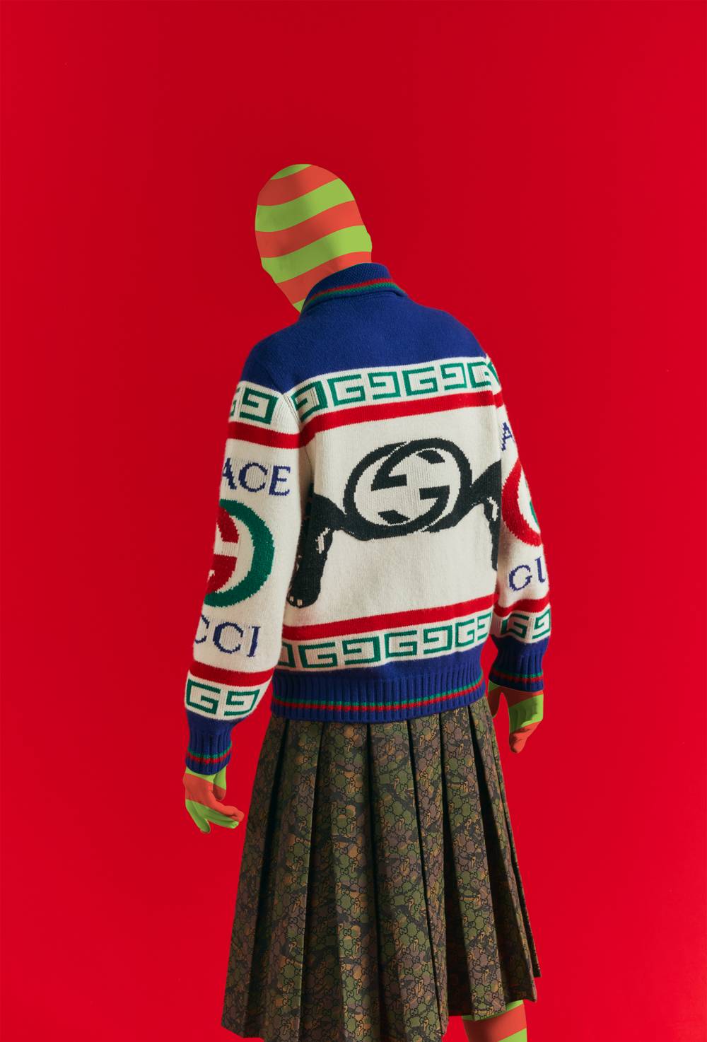 Wool jacquard knit bomber with Palace Gucci logo by Palace Gucci image #5
