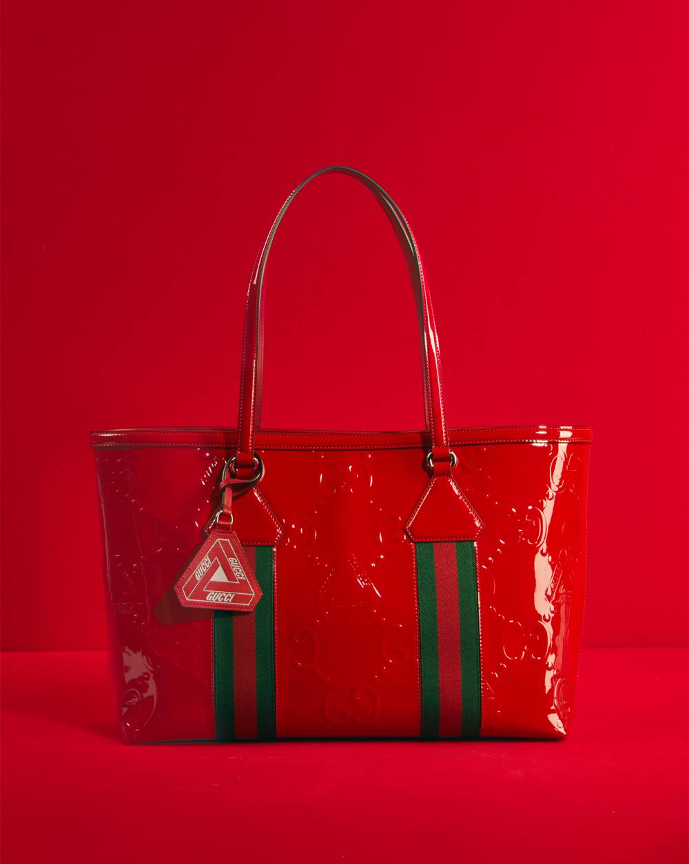 Embossed GG Jumbo patent leather tote bag by Palace Gucci