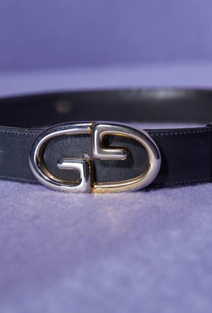 Venlighed Bliv sammenfiltret middelalderlig Vintage leather belt with GG buckle, 1970s - VAULT Gucci