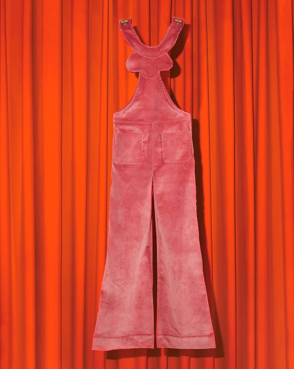 Tuta in velluto a coste anni '70 in rosa by La Veste