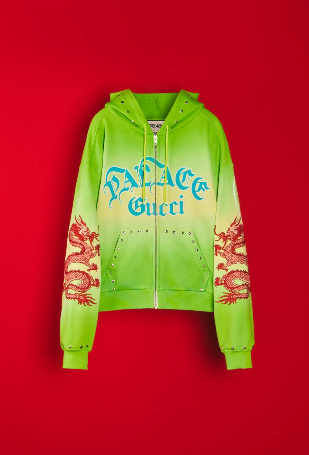 Studded and embroidered tie-dye sweatshirt by Palace Gucci image #1