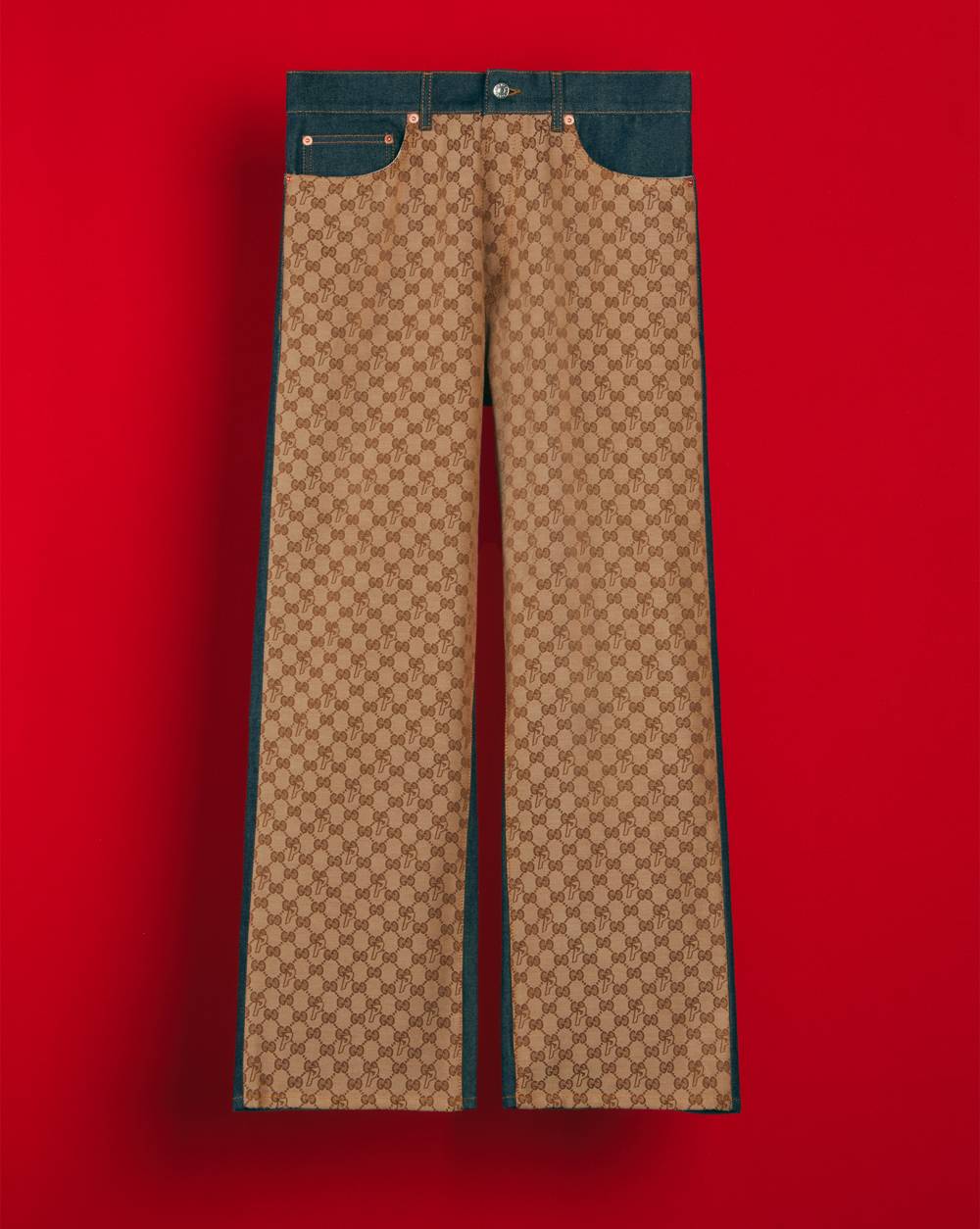 GG-P pattern baggy jeans  by Palace Gucci