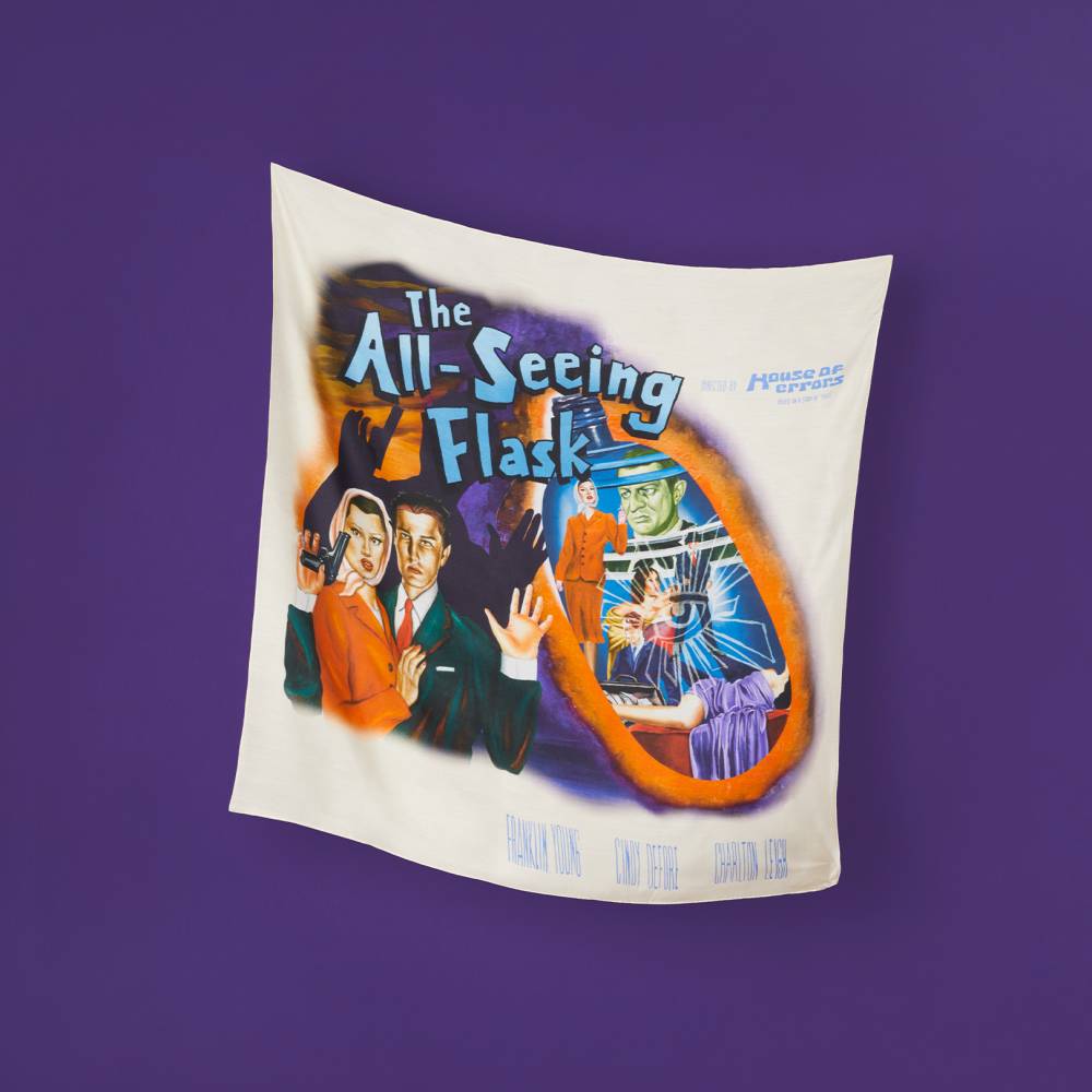 Poster printed silk scarf by House of Errors