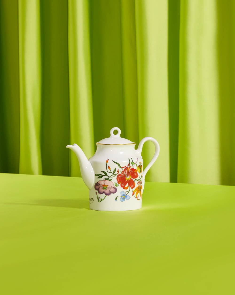 Vintage 'Flora' porcelain coffee pot, 1970s by GUCCI
