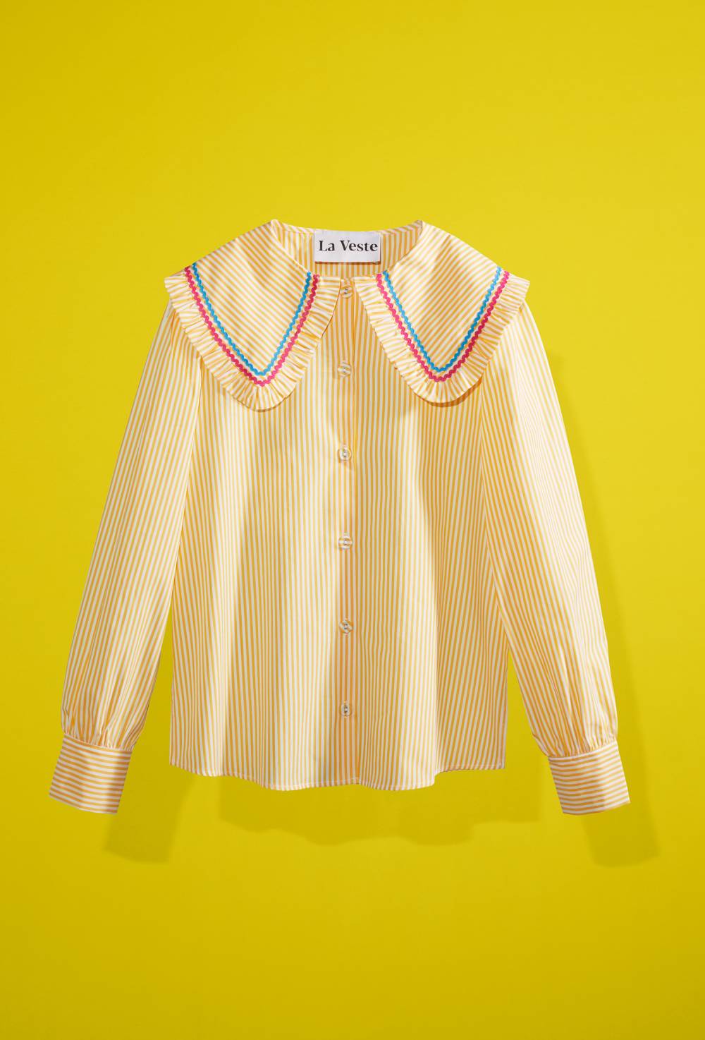 School shirt in striped yellow by La Veste image #1