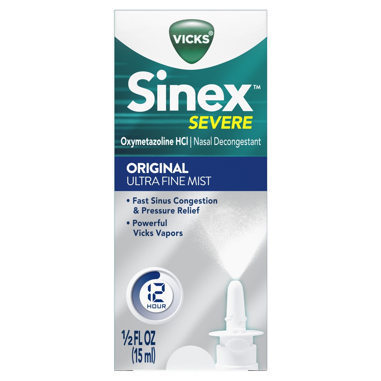 Spray nasal para alivio de 12 horas, descongestionante nasal rápido y  potente para aliviar los senos nasales, alivio de la congestión antigoteo  de la