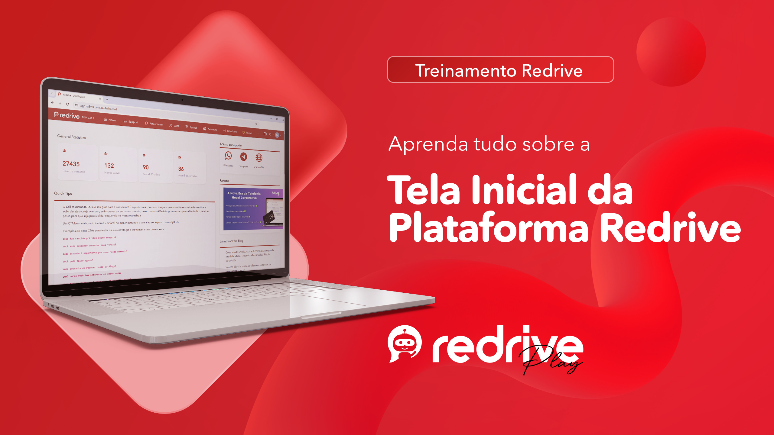 Descubra a tela inicial da Plataforma Redrive