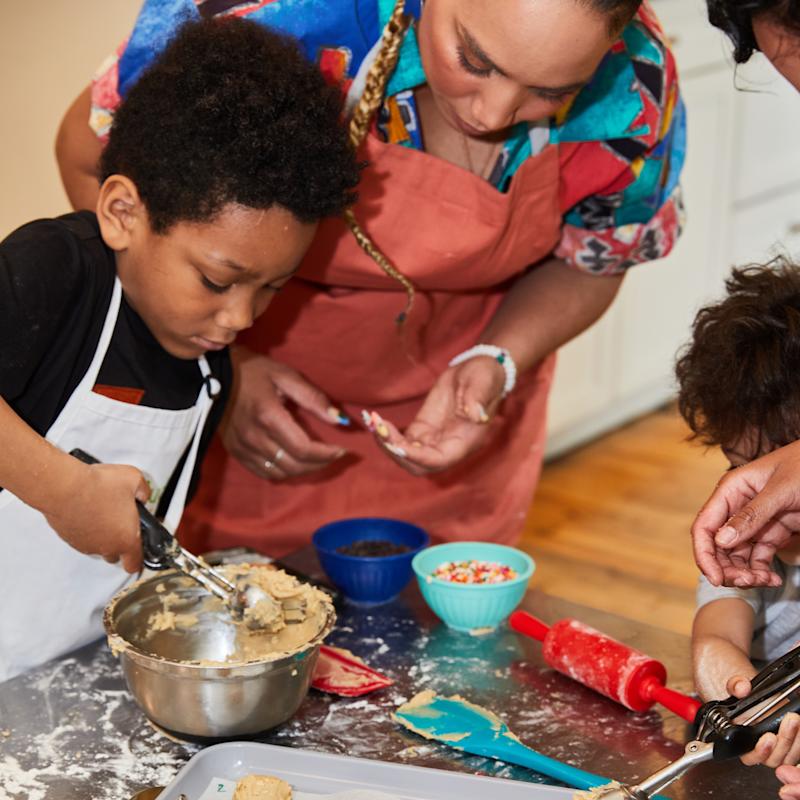Mother & Son Baking Cookies